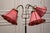 Mid-Century Modern Swedish Floor Lamp with Red Satin Shades, 1940s For Sale - Image 3 of 10