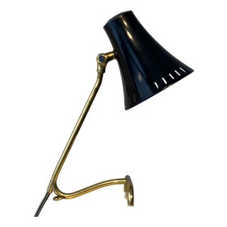 Mid-Century Modern Model 8256 Table Lamp in Brass and Steel, 1950s For Sale