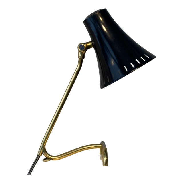Mid-Century Modern Model 8256 Table Lamp in Brass and Steel, 1950s For Sale