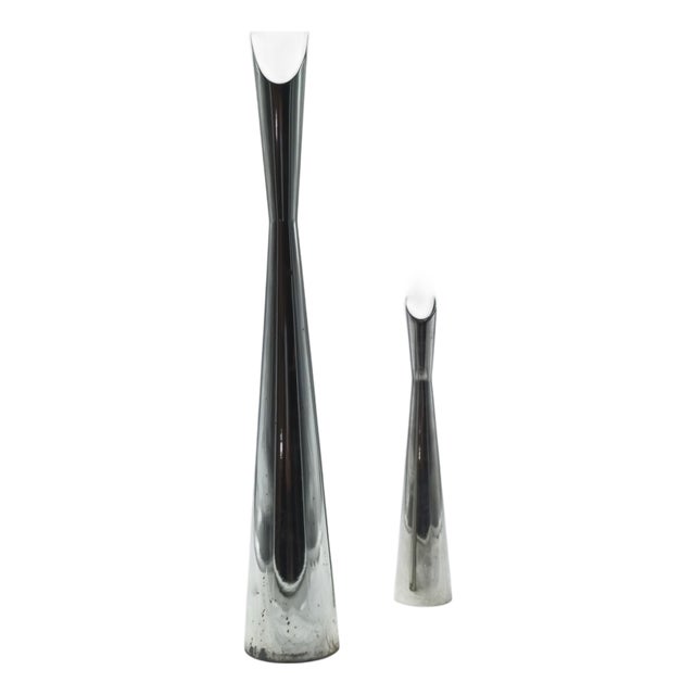 Cardinale Silver-Plate Vases by Lino Sabattini for Christofle, Italy, 1950s, Set of 2 For Sale