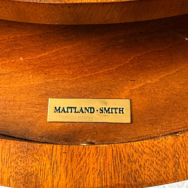 Brown Pair of Maitland Smith Flame Mahogany Side Tables For Sale - Image 8 of 14