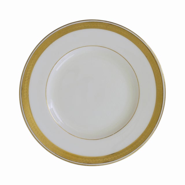 Early 20th Century Early 20th Century Set of 8 Minton Antique Appetizer Plates Cream Porcelain Gold Rim For Sale - Image 5 of 11