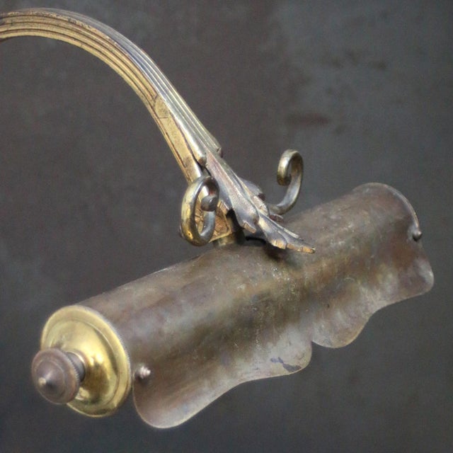 French Art Nouveau Brass Piano Lamp, Paris, 1920s For Sale - Image 6 of 9