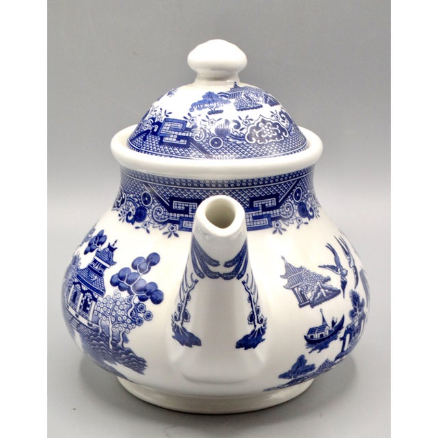Churchill English Blue Willow Ware Teapot For Sale - Image 4 of 9
