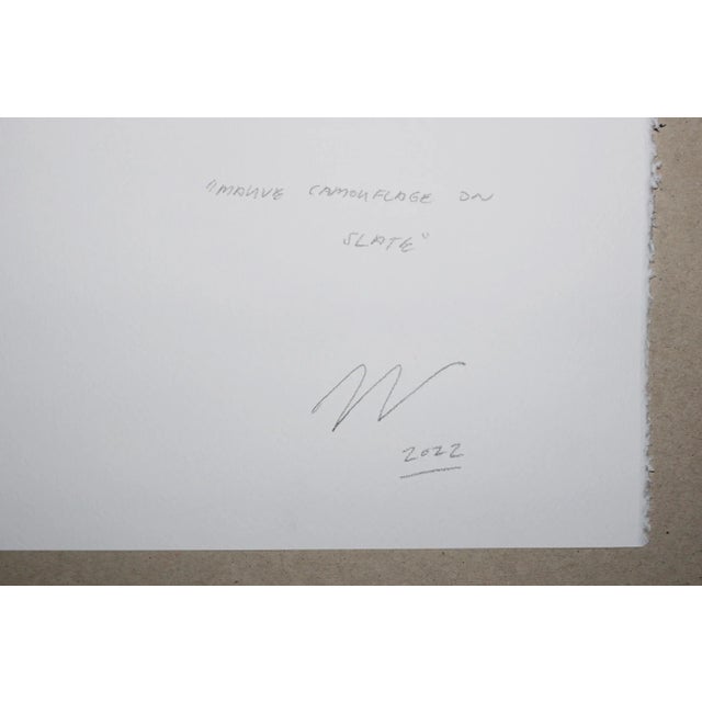 Mauve 2022 "Mauve Camouflage on Slate" Abstract Acrylic Painting by Natalia Roman For Sale - Image 8 of 9