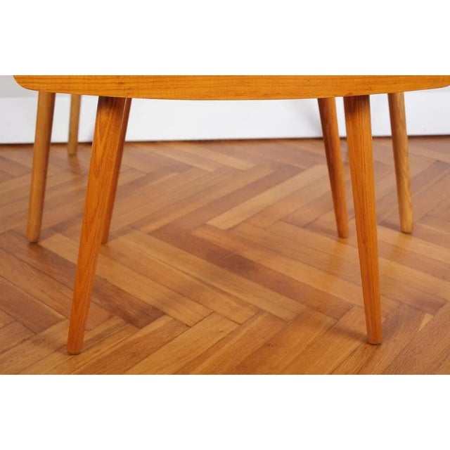 Mid-Century Ash and Wickerwork Side Table and Stool from Uluv, 1960s, Set of 2 For Sale - Image 10 of 18