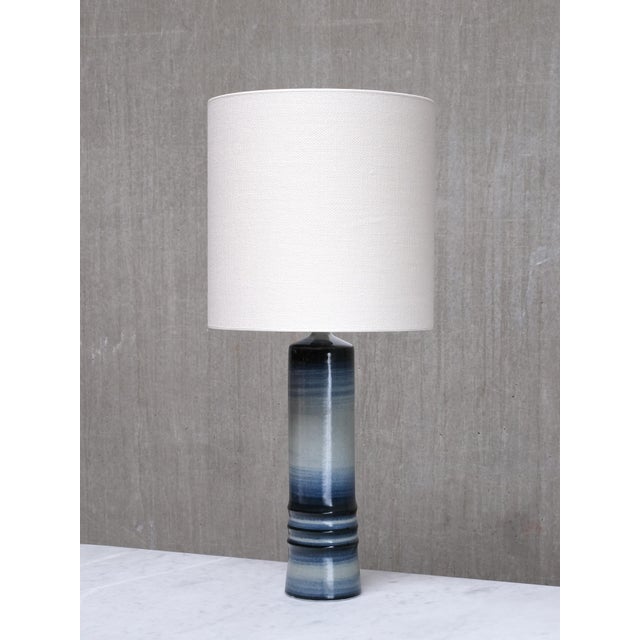 Rörstrand Large Gradient Blue Ceramic Table Lamp by Olle Alberius for Rörstrand, Sweden, 1960s For Sale - Image 4 of 12