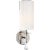 Drunmore Single Sconce in Polished Nickel and Crystal with White Glass Shade Designer: AERIN Height: 14.25" Extension:...