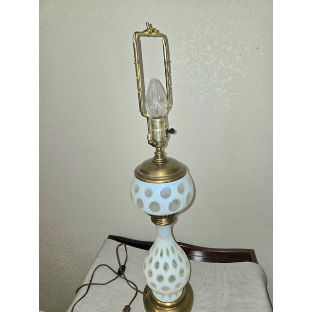 Vintage White Coin Dot Coin Dot Lamp For Sale In Palm Springs - Image 6 of 13
