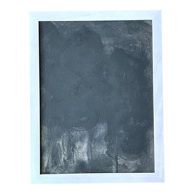 Vintage Black and White Abstract Expressionist Painting For Sale
