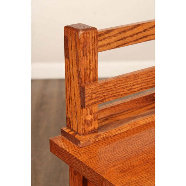 Mission Style Custom Quality Solid Oak Sideboard For Sale - Image 9 of 12