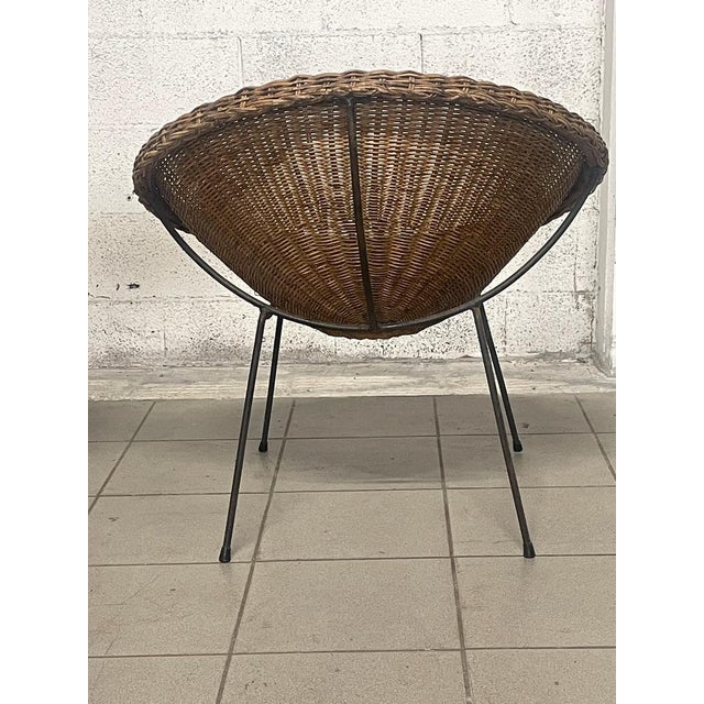 Set of Armchairs with Wicker Seat, 1950s For Sale - Image 11 of 18