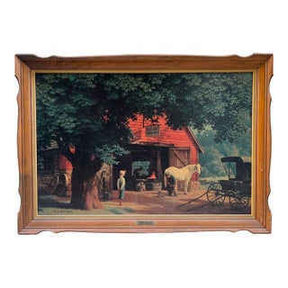 Vintage Framed Americana Print “Horse and Buggy Days" by Paul Detlefsen Reproduction For Sale