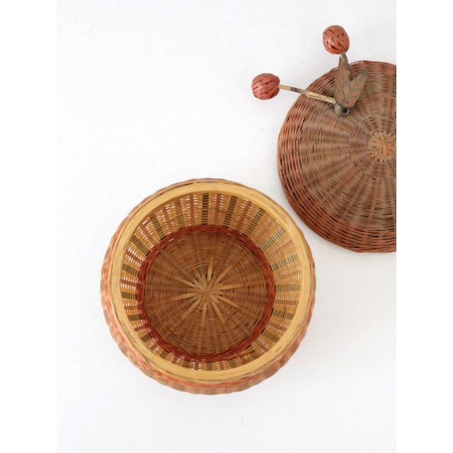 Vintage Chinese Lidded Basket With Swing Berry Finial For Sale - Image 13 of 14