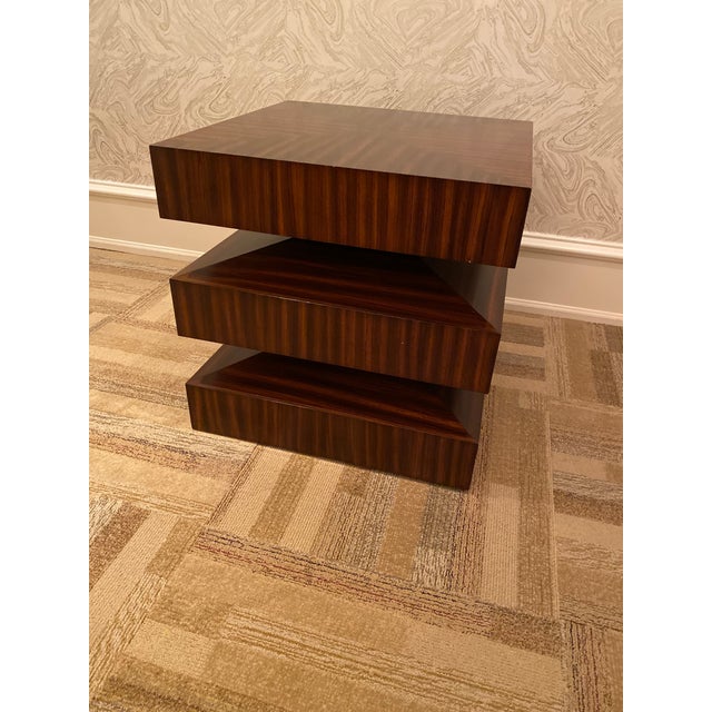 Contemporary Zebra Wood Side or End Table Chairish