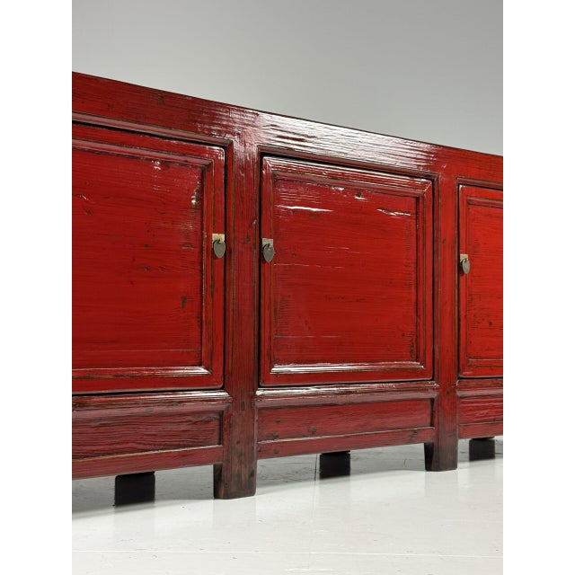 Vintage Chinese Red Sideboard For Sale - Image 14 of 18