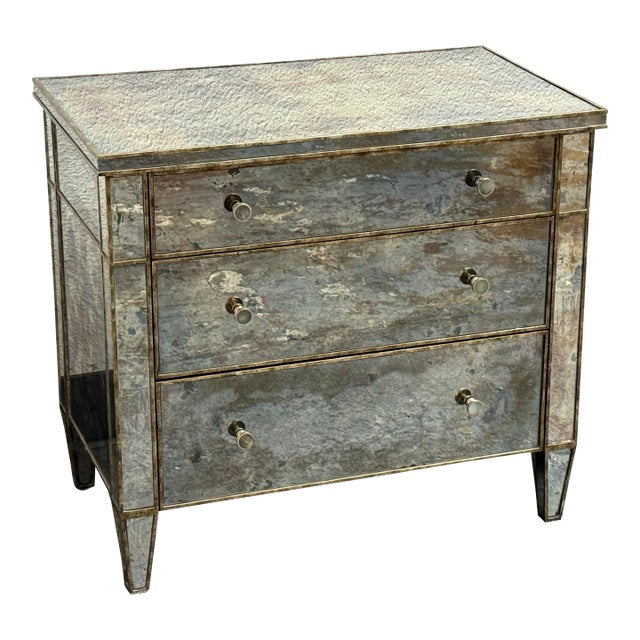 Century Furniture Mirrored Three Drawer Chest For Sale