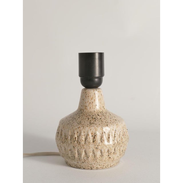 Beige Mid-Century Modern Brown Speckled Stoneware Table Lamp by Ego, Sweden, 1960s For Sale - Image 8 of 18