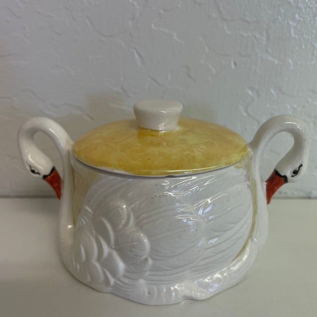 Vintage Checho Slovakian Ceramic Swan Tea Set 3 Pieces Chairish