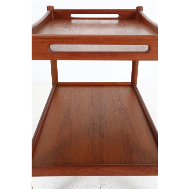 Danish AT-45 Serving Trolley in Teak by Hans J. Wegner for Andreas Tuck, 1960s For Sale - Image 13 of 15