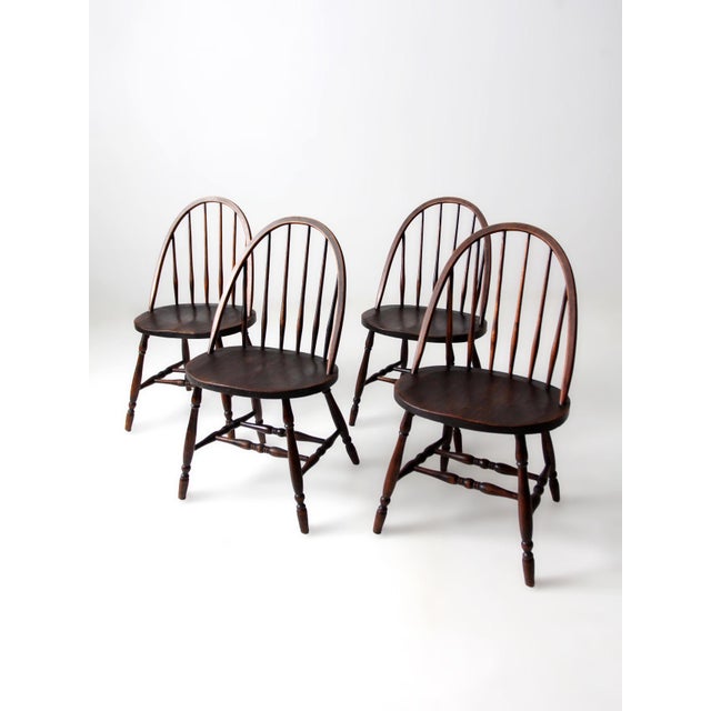 Antique Windsor Dining Chairs Set of 4 For Sale - Image 6 of 14