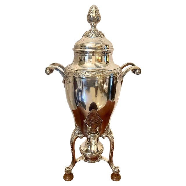 Victorian French Silver-Plated Tea Urn by Risler and Carré For Sale