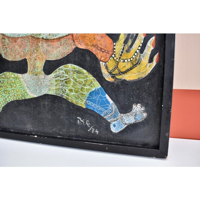 Wood Gonzalo Sebastian De Erice, Figure, 1974, Oil on Board For Sale - Image 7 of 9