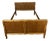 Vintage French Louis XVI Double Bed Frame in Oak with Carved Headboard For Sale