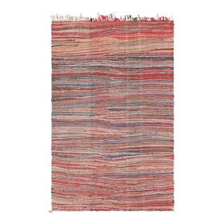 Vintage Moroccan Kilim Rug With Polychromatic Stripes, From Rug & Kilim For Sale