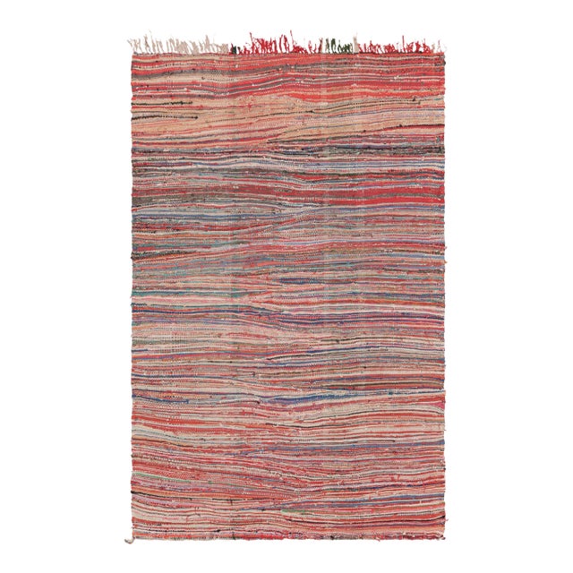 Vintage Moroccan Kilim Rug With Polychromatic Stripes, From Rug & Kilim For Sale