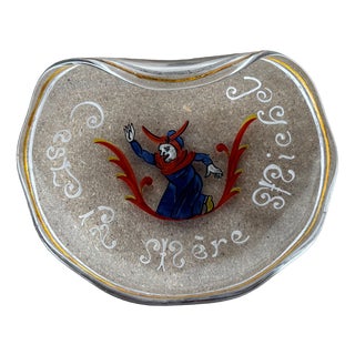 C’est La Mère Michel Trinket Tray in Enameled Glass by Émile Gallé For Sale