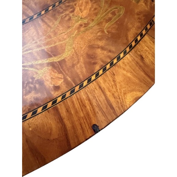 Italian Burlwood Game Table With Custom Glass Top For Sale - Image 16 of 18
