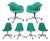 Six Vintage Eames Herman Miller Swivel Shell Chairs on Casters 1970s For Sale
