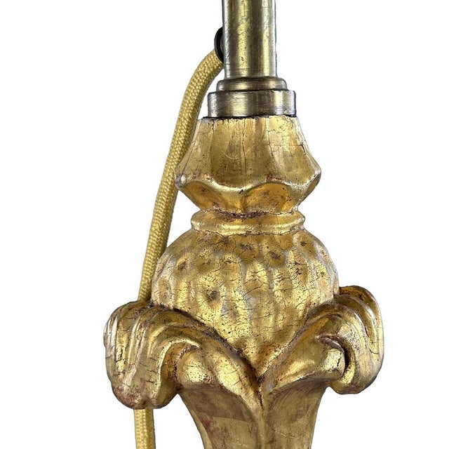 1920s Antique Sculptural Gilded Wooden Floor Lamp, 1920s For Sale - Image 5 of 10