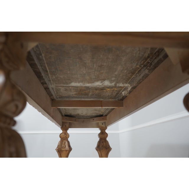 Vintage Italian Louis XVI Style Carved Marble Top Table For Sale - Image 15 of 15