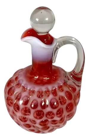 Hobbs Windows Swirl Cranberry Opalescent Cruet No. 326 c. 1888