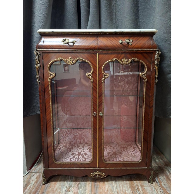 Napoleon III Display Case in Mahogany For Sale - Image 5 of 6