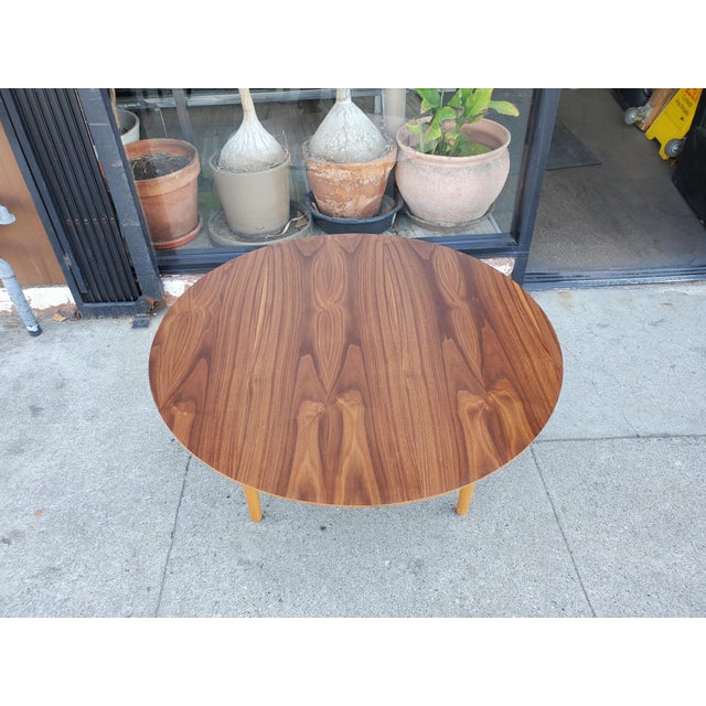 Walnut Round Coffee Table For Sale - Image 10 of 10