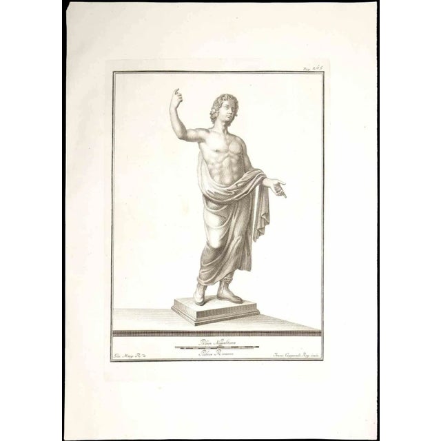 Ancient roman statue, from the series "antiquities of herculaneum", is an original etching on paper realized by francesco...