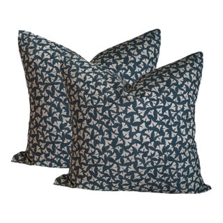 A Pair of Lauren Servati Textiles, Vera // Celestial Pillows, 22"x22" For Sale