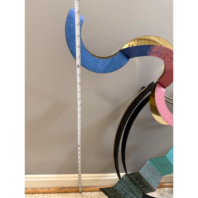 Vintage 1996 Large Curtis Jeré Signed and Dated Postmodern Memphis Style Mixed Media Wall Sculpture - 45" For Sale - Image 9 of 14