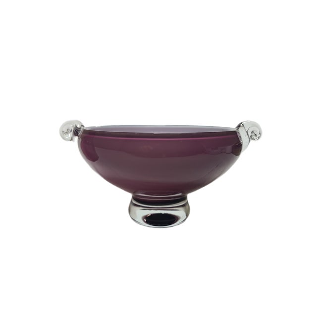 Mid-Century Modern Glass Basket from HSG Tarnowiec, Poland, 1970s For Sale - Image 3 of 8