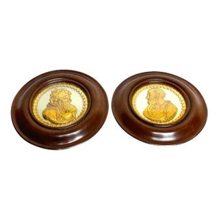 19th Century English Regency Framed Ormolu Portrait Plaques of St. Paul and Socrates - a Pair For Sale