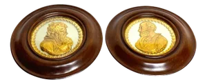 19th Century English Regency Framed Ormolu Portrait Plaques of St. Paul and Socrates - a Pair