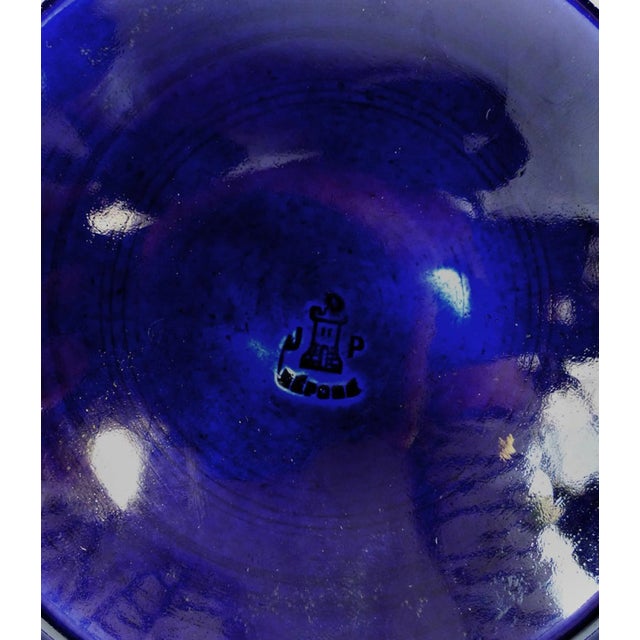 Blue Antique Sevres Porcelain Urn Vases in Cobalt Blue With Gilt Accents - a Pair For Sale - Image 8 of 12