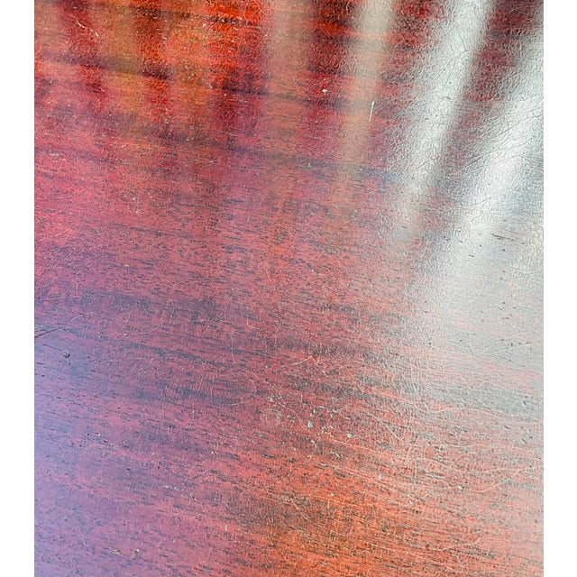 Late 20th Century Showstopping Flame Mahogany Demilune Cabinet – Bookmatched Veneer, Federal Revival For Sale - Image 9 of 10