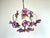 Vintage Hand-Painted Pink Glass Flower Chandelier – One of a Kind Floral Ceiling Light For Sale - Image 6 of 14