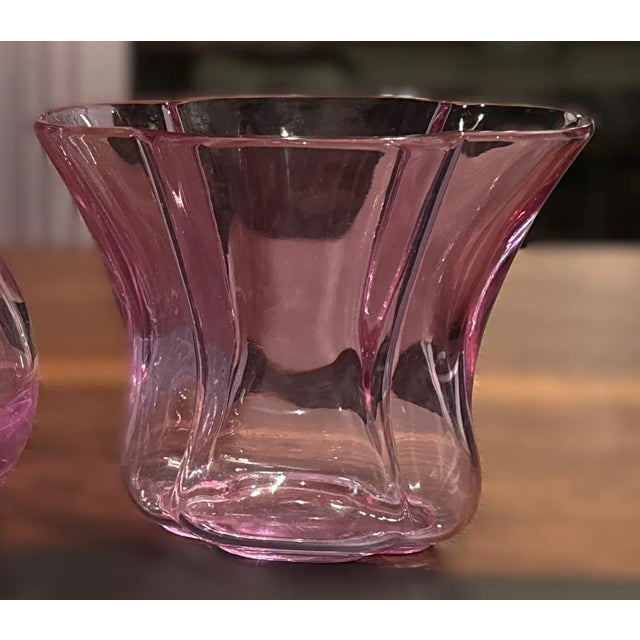 Violet Alexandrite Color Changing Glass Vase For Sale - Image 8 of 9