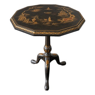 Maitland-Smith Hand-Painted Chinoiserie Tilt-Top Table, Philippines For Sale