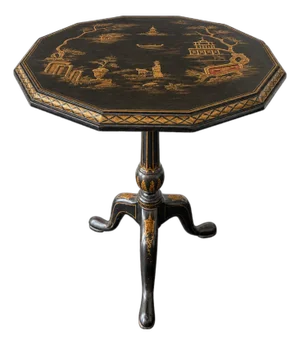 Maitland-Smith Hand-Painted Chinoiserie Tilt-Top Table, Philippines